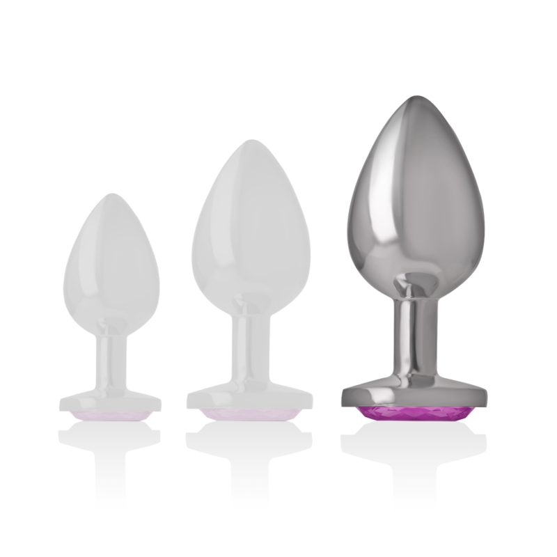 INTENSE - PLUG ANAL METAL ALUMINIO CON CRISTAL ROSA TALLA L - Imagen 5