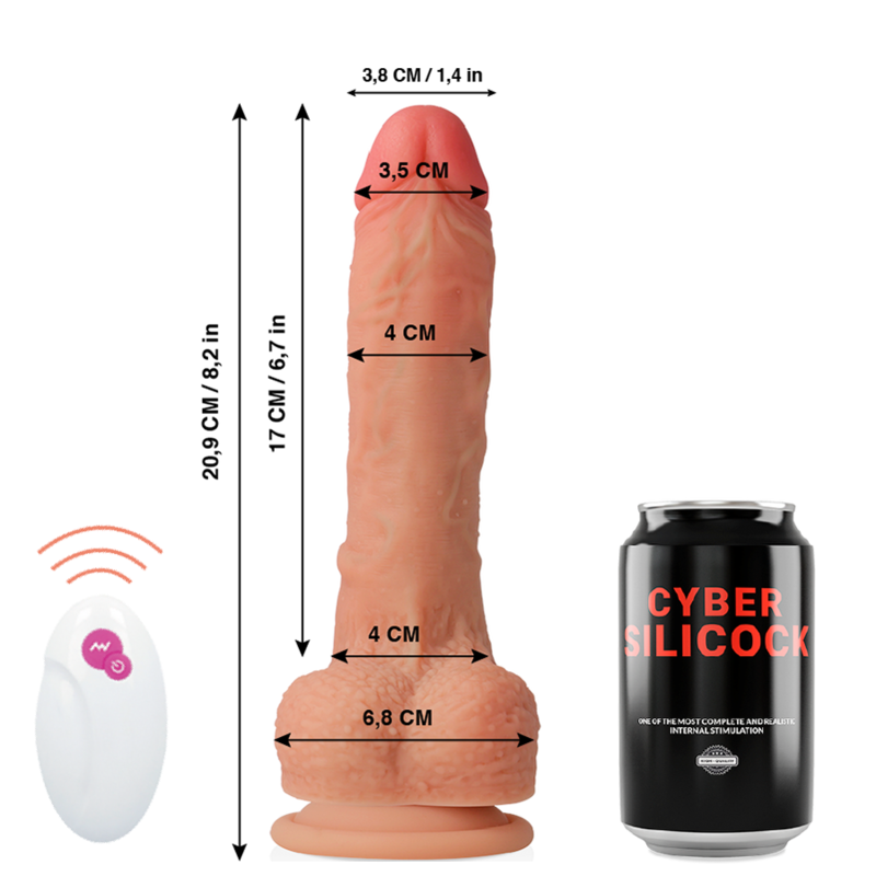 CYBER SILICOCK - REMOTE CONTROL REALISTIC MASTER HUCK 20.9 CM -O- 4 CM - Imagen 2