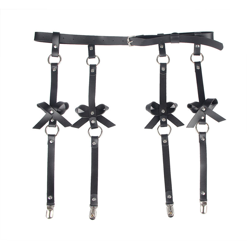 SUBBLIME - LEATHER CHAINLEG HARNESS BLACK ONE SIZE - Imagen 4