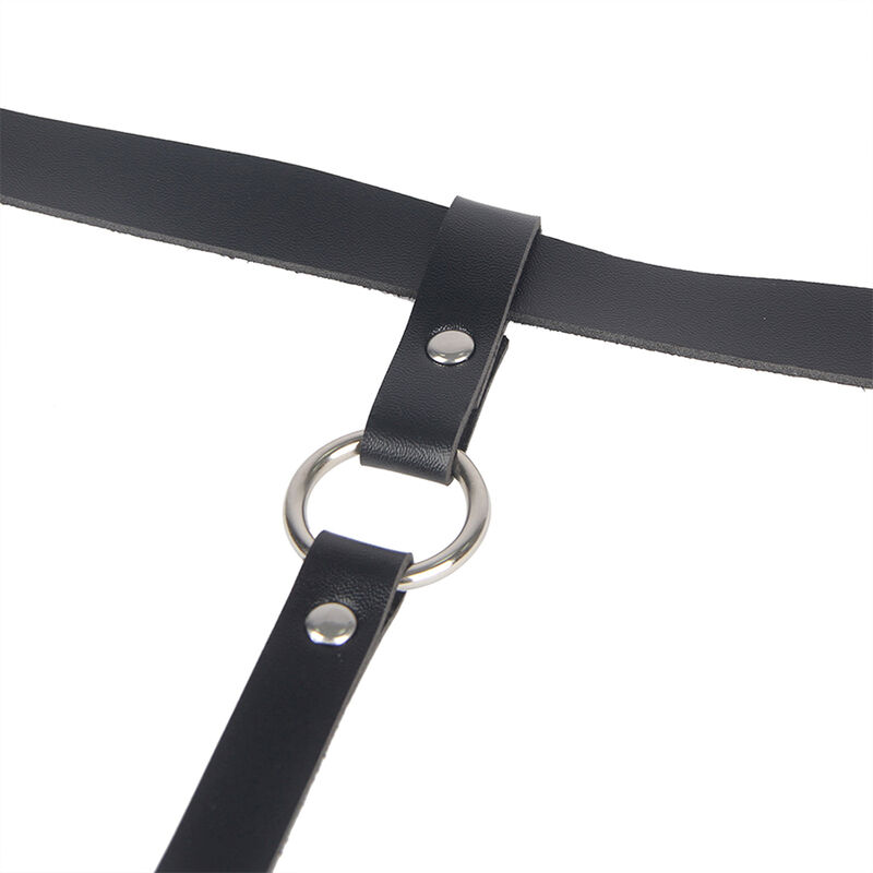 SUBBLIME - LEATHER CHAINLEG HARNESS BLACK ONE SIZE - Imagen 5